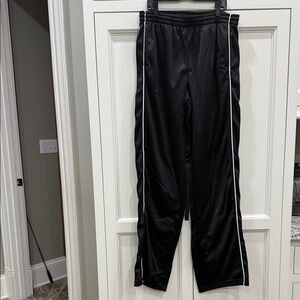 Zoe Athletic Black Track Pants with two White Stripes women’s large